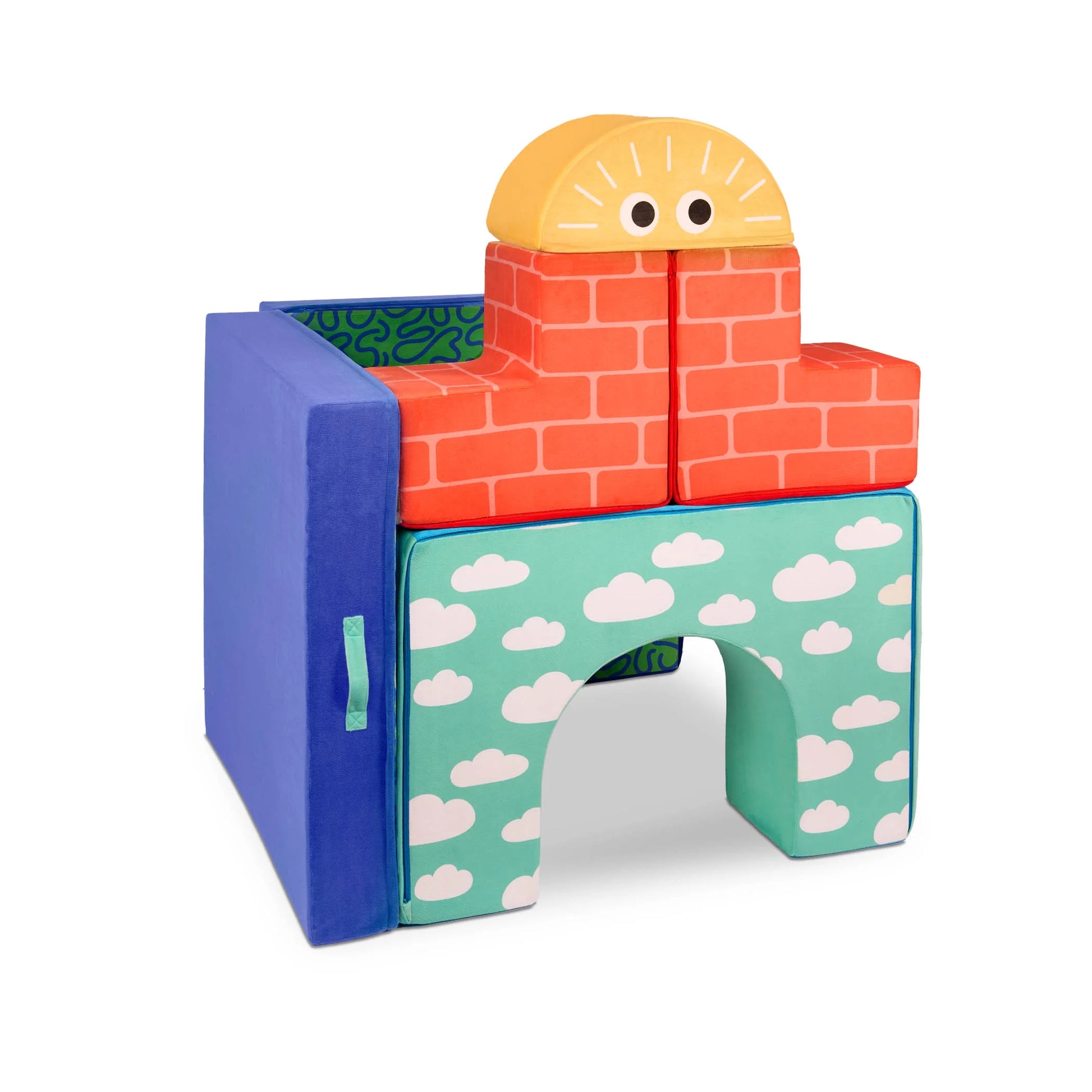 Cloud Castle Foam Fort Building Set with 5 Multicolor Play Shapes, Indoor Toy for 12 Months +