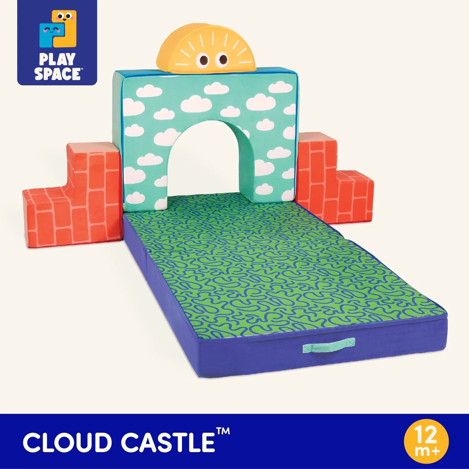 Cloud Castle Foam Fort Building Set with 5 Multicolor Play Shapes, Indoor Toy for 12 Months +