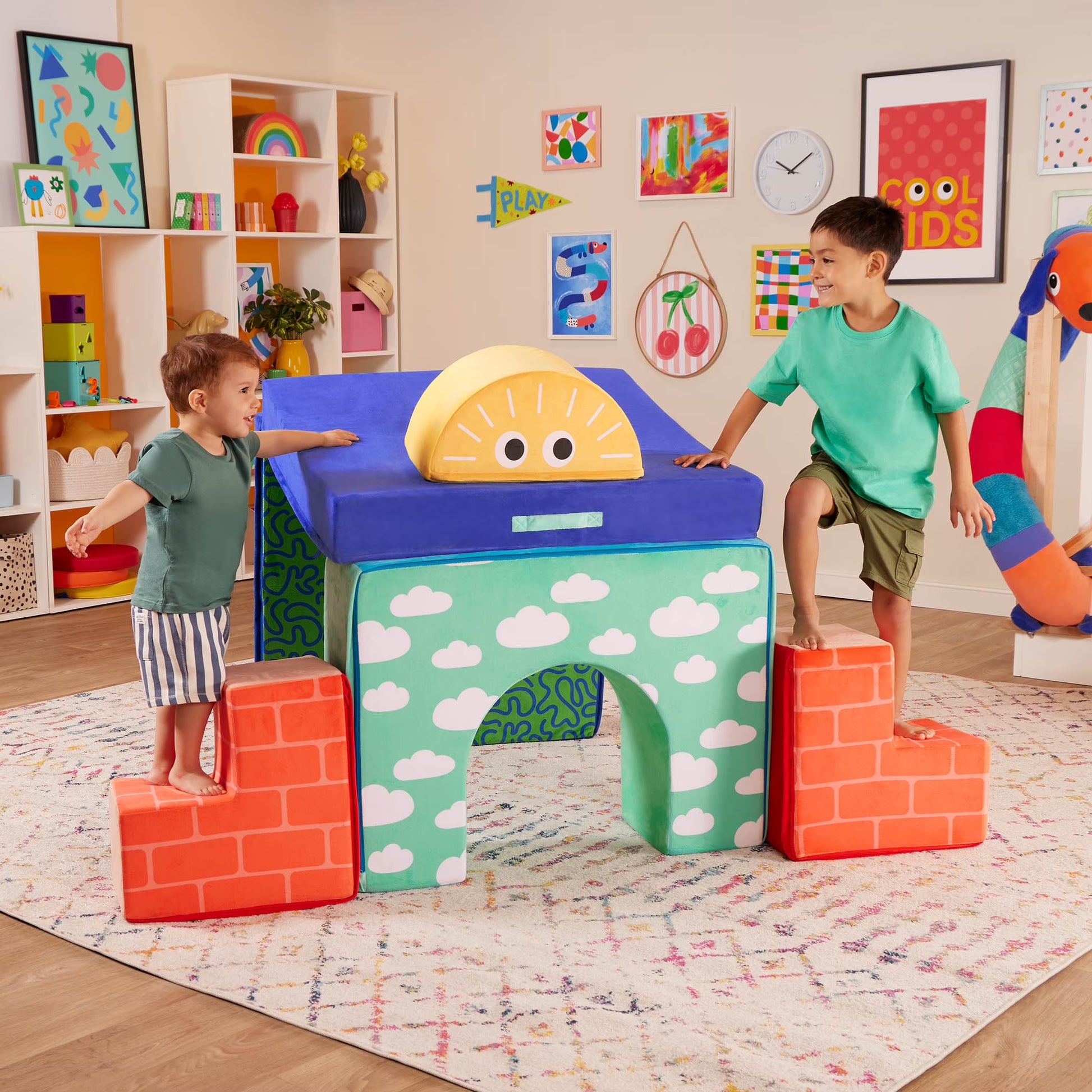 Cloud Castle Foam Fort Building Set with 5 Multicolor Play Shapes, Indoor Toy for 12 Months +