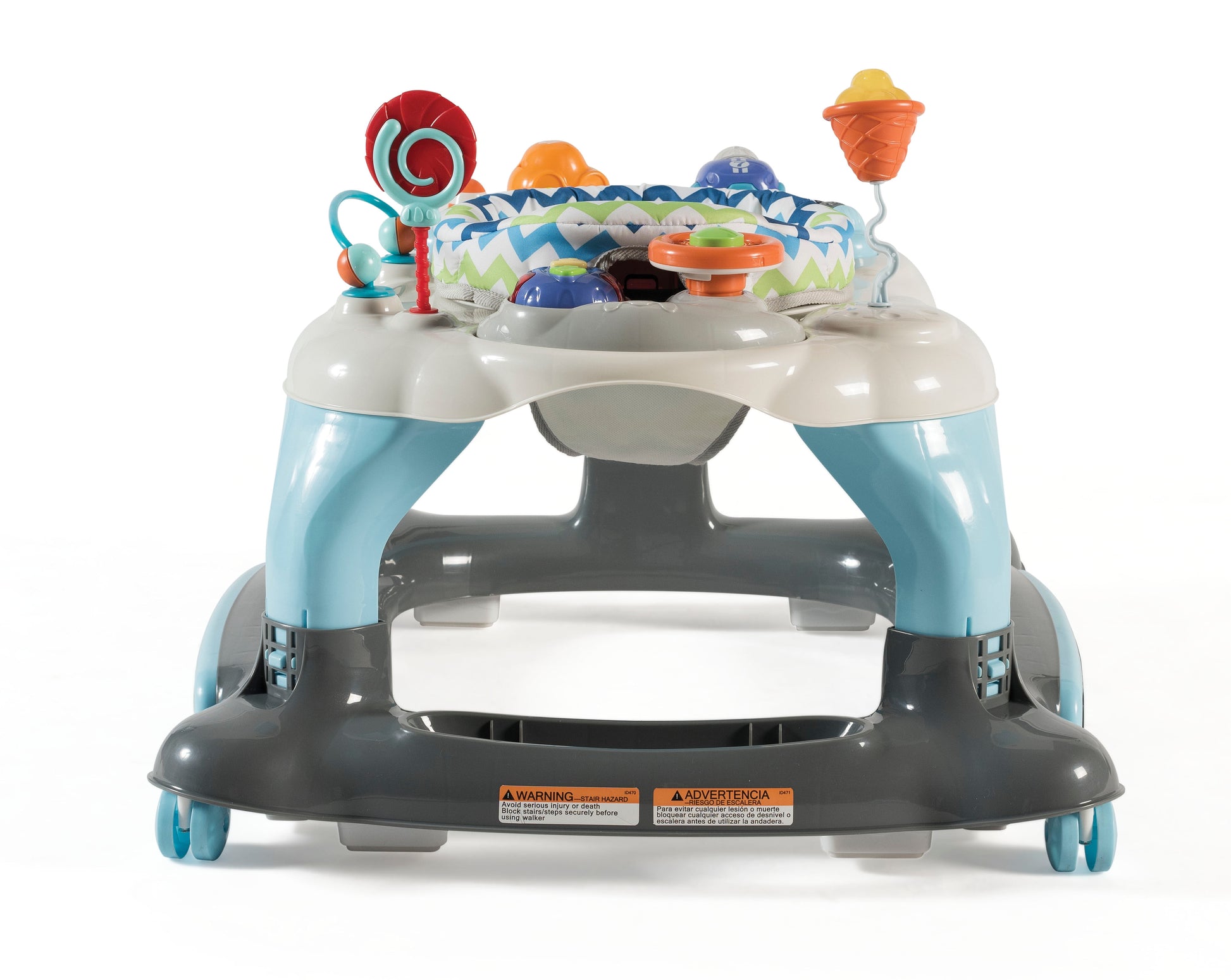 Activity Walker with Jumping Board and Feeding Tray Unisex Blue