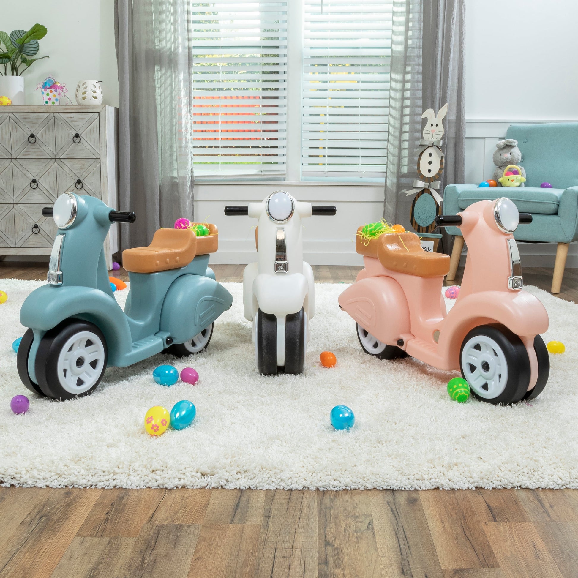 Ride along Aqua Scooter Plastic Toddler Foot-To-Floor Riding Toy for Ages 18M-4Y