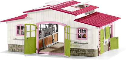 Schleich Horse Barn and Stable Playset - Award-Winning Riding Center 44 Piece Set, 2 Pony Toys, Rider Figurine, and Farm Accessories, for Girls and Boys 5 Years Old and Above