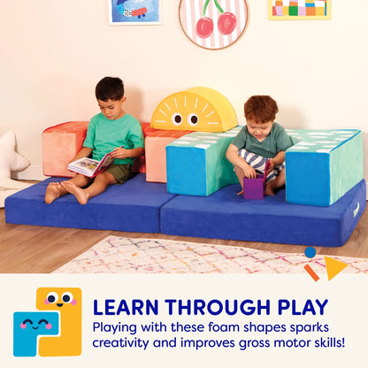 Cloud Castle Foam Fort Building Set with 5 Multicolor Play Shapes, Indoor Toy for 12 Months +