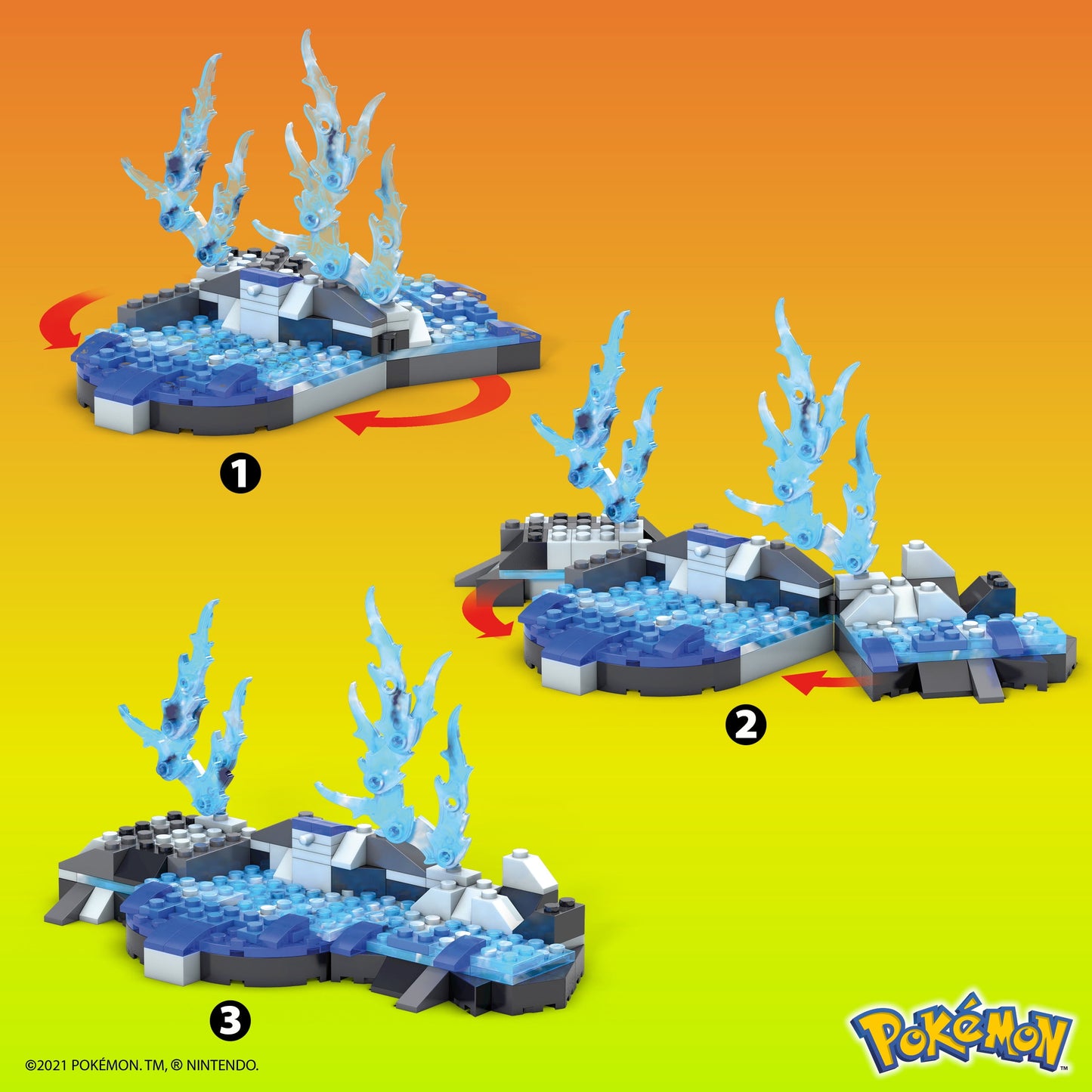 MEGA Pokemon Squirtle Building Toy Kit with 3 Action Figures (379 Pieces) for Kids