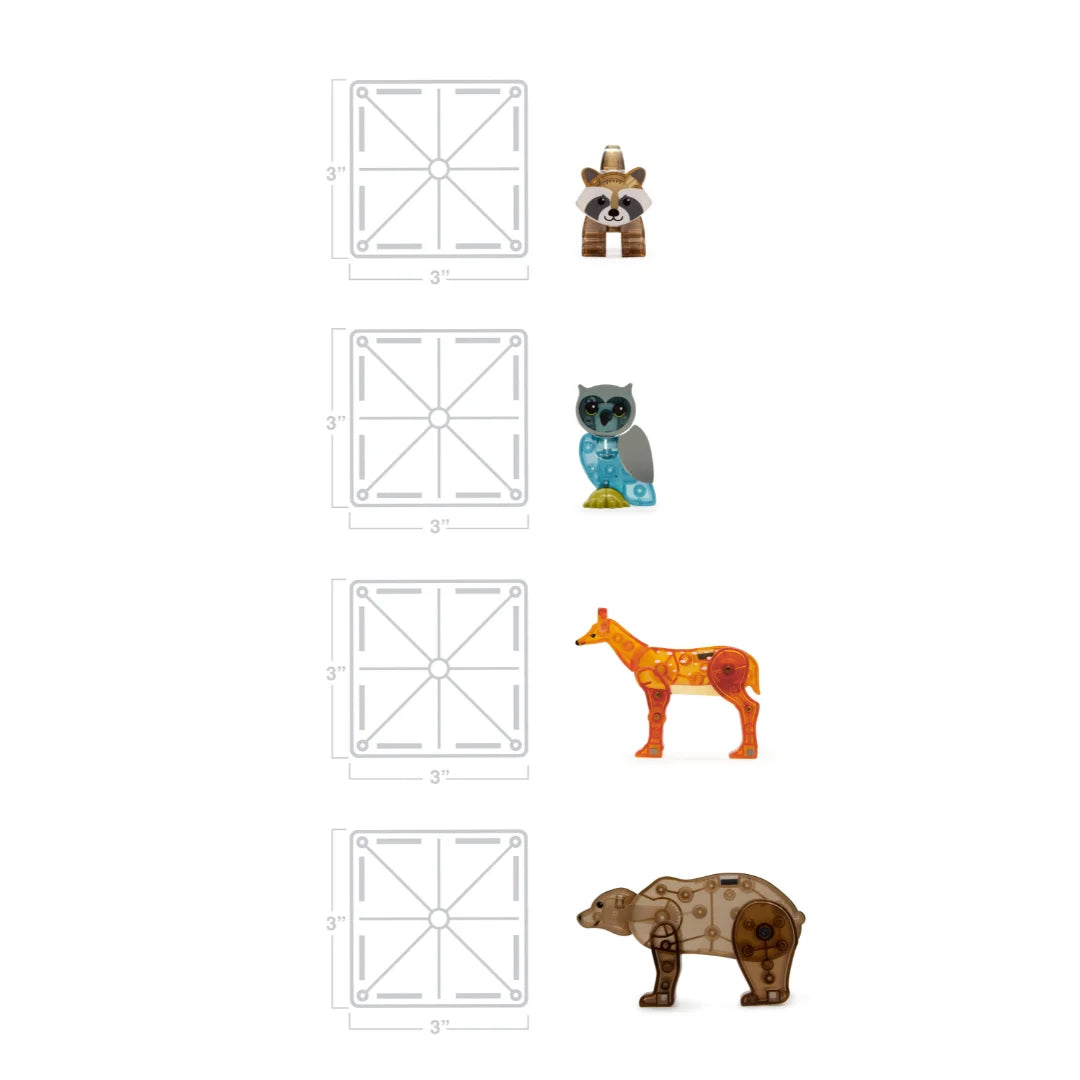 Forest Animals 25-Piece Magnetic Construction Set, the ORIGINAL Magnetic Building Brand