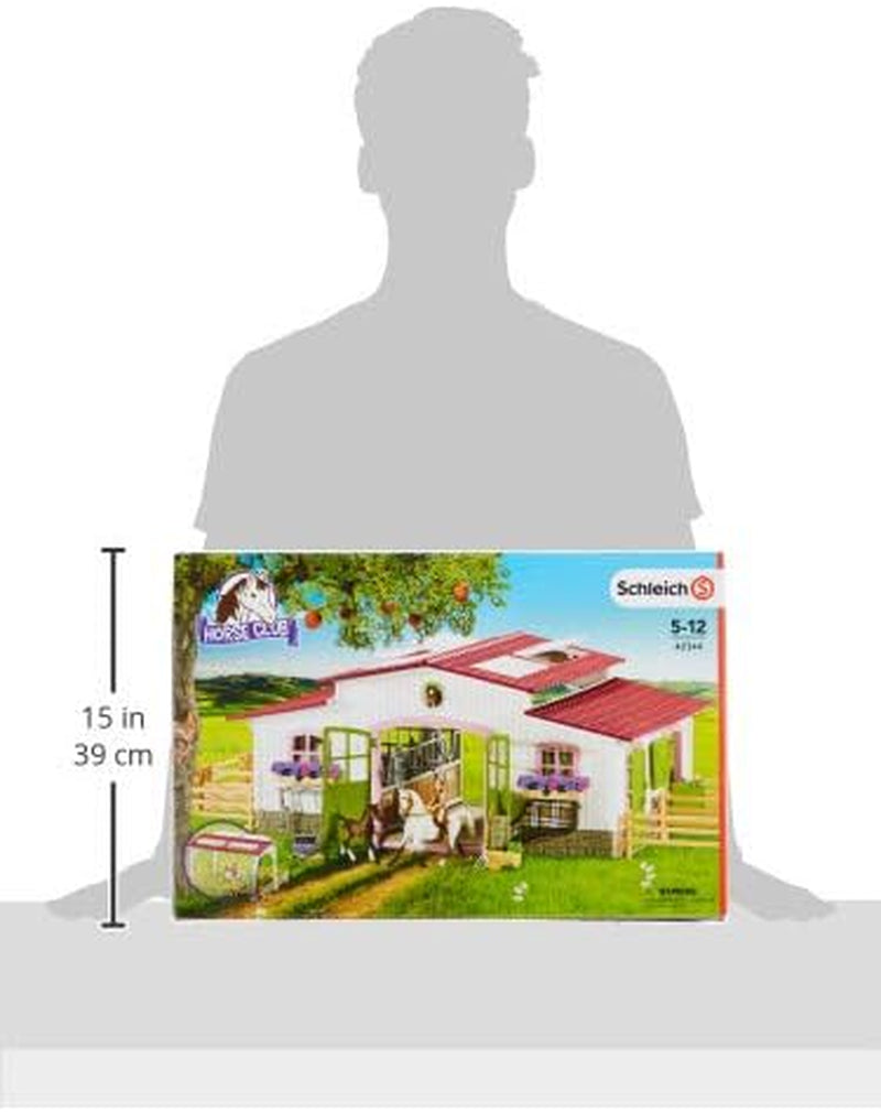 Schleich Horse Barn and Stable Playset - Award-Winning Riding Center 44 Piece Set, 2 Pony Toys, Rider Figurine, and Farm Accessories, for Girls and Boys 5 Years Old and Above