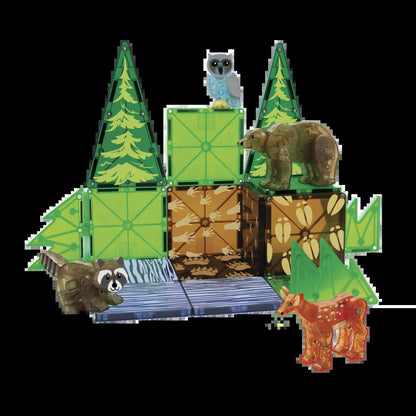 Forest Animals 25-Piece Magnetic Construction Set, the ORIGINAL Magnetic Building Brand