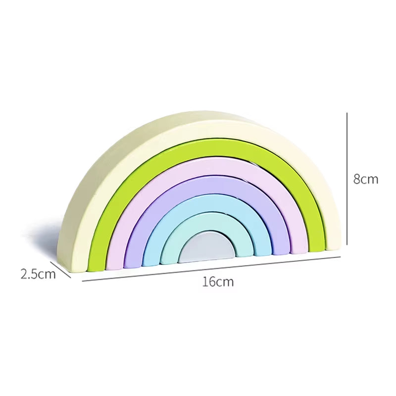 Kids Wooden Toy Montessori Rainbow Building Blocks DIY Creative Stacking Balance Game Educational Toys for Children Kids Gifts