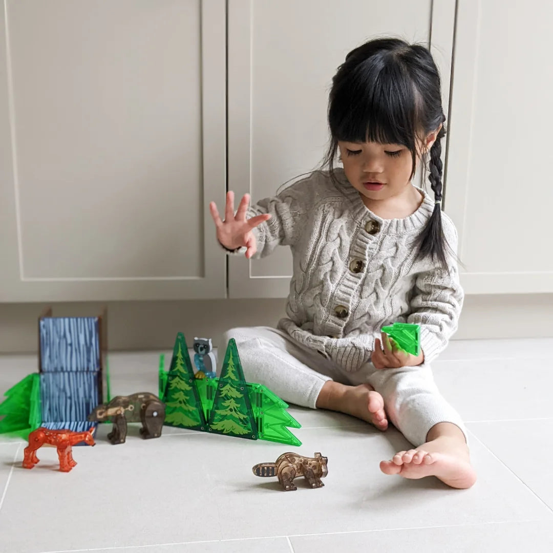 Forest Animals 25-Piece Magnetic Construction Set, the ORIGINAL Magnetic Building Brand