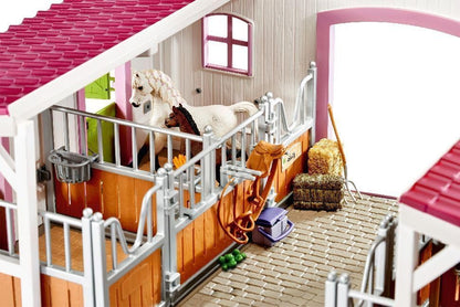 Schleich Horse Barn and Stable Playset - Award-Winning Riding Center 44 Piece Set, 2 Pony Toys, Rider Figurine, and Farm Accessories, for Girls and Boys 5 Years Old and Above